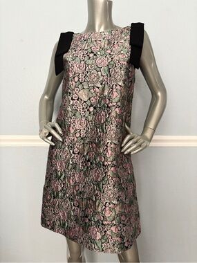 Abbey Glass Dress Michelle Floral Jacquard Sleeveless Bursting Blooms Nwt